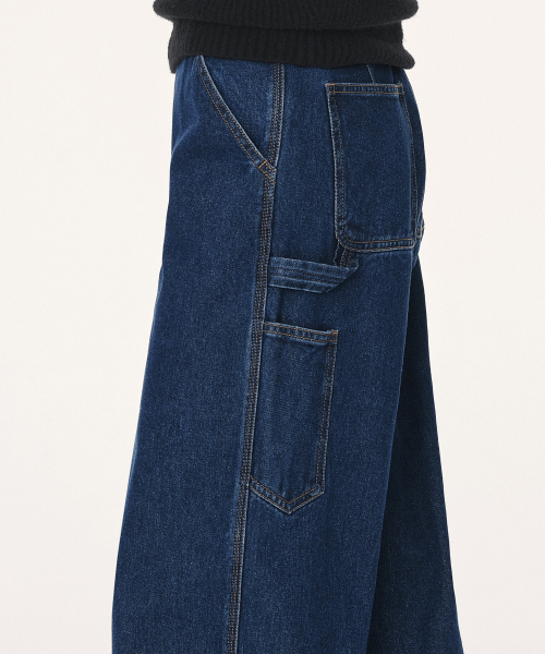 MUSINSA STANDARD WOMAN（ムシンサスタンダードウーマン）の「ウィメンズデニムワイドカーペンターパンツ[ミディアムインディゴ]（デニムパンツ・レディース・その他・26/27/28/29/30/24/25）」の7枚目の写真