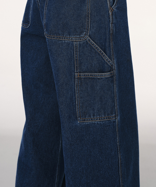 MUSINSA STANDARD WOMAN（ムシンサスタンダードウーマン）の「ウィメンズデニムワイドカーペンターパンツ[ミディアムインディゴ]（デニムパンツ・レディース・その他・26/27/28/29/30/24/25）」の8枚目の写真