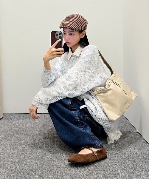 MUSINSA STANDARD WOMAN（ムシンサスタンダードウーマン）の「ウィメンズデニムワイドカーペンターパンツ[ミディアムインディゴ]（デニムパンツ・レディース・その他・26/27/28/29/30/24/25）」の9枚目の写真