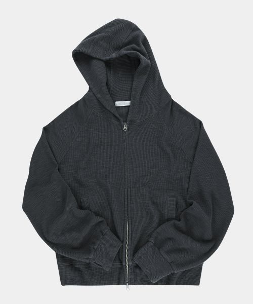 SLOWACID（スローアシッド）の「スラブベーシックフードジップアップ[チャコール]（パーカー・レディース・その他・SMALL/MEDIUM/LARGE）」の2枚目の写真