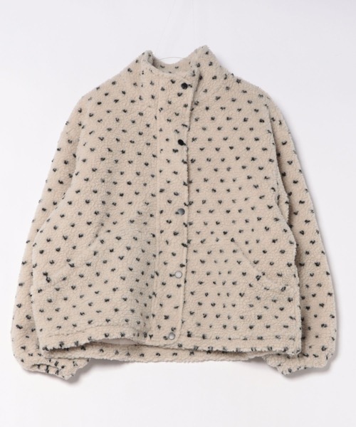 ViViDAY（ビビデー）の「ハート柄もこもこボアブルゾン（ブルゾン・レディース・ブラウン/ダークグレー/アイボリー/オフホワイト・M）」の22枚目の写真