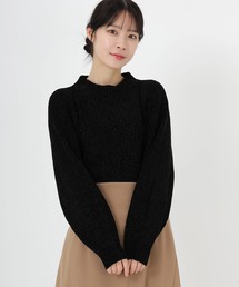 STRAWBERRY-FIELDS（ストロベリーフィールズ）の「コディシェニール_ベロアライクモックネックニット（ニット/セーター）」