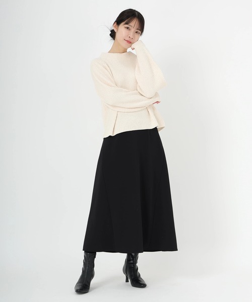 STRAWBERRY-FIELDS（ストロベリーフィールズ）の「コディシェニール_ベロアライクモックネックニット（ニット/セーター・レディース・オフホワイト/モカ/ブラック・2）」の11枚目の写真