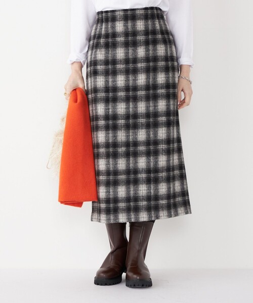 セール】SHIPS Colors:起毛 チェック タイトスカート◇（スカート