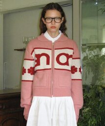 LOGO KNIT ZIP-UP (PINK)