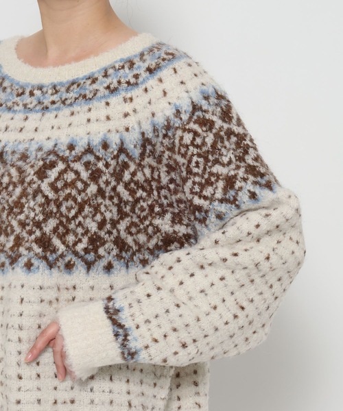 LOWRYS FARM（ローリーズファーム）の「ノルディックニットプルオーバーＬＳ 631325（ニット/セーター・レディース・アイボリー/グレー/ブラウン・FREE）」の8枚目の写真