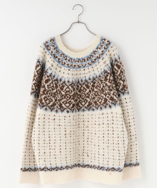 LOWRYS FARM（ローリーズファーム）の「ノルディックニットプルオーバーＬＳ 631325（ニット/セーター・レディース・アイボリー/グレー/ブラウン・FREE）」の7枚目の写真