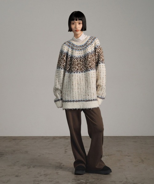 LOWRYS FARM（ローリーズファーム）の「ノルディックニットプルオーバーＬＳ 631325（ニット/セーター・レディース・アイボリー/グレー/ブラウン・FREE）」の13枚目の写真