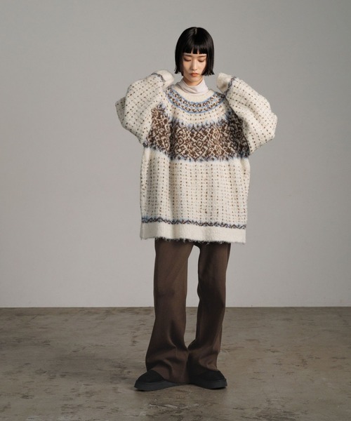 LOWRYS FARM（ローリーズファーム）の「ノルディックニットプルオーバーＬＳ 631325（ニット/セーター・レディース・アイボリー/グレー/ブラウン・FREE）」の14枚目の写真