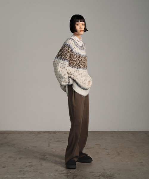 LOWRYS FARM（ローリーズファーム）の「ノルディックニットプルオーバーＬＳ 631325（ニット/セーター・レディース・アイボリー/グレー/ブラウン・FREE）」の15枚目の写真