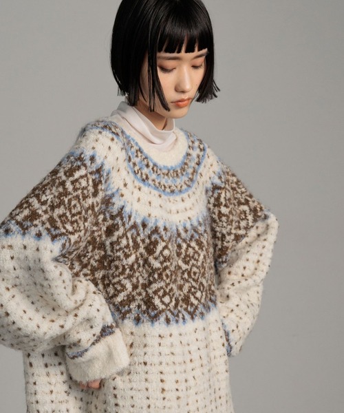 LOWRYS FARM（ローリーズファーム）の「ノルディックニットプルオーバーＬＳ 631325（ニット/セーター・レディース・アイボリー/グレー/ブラウン・FREE）」の18枚目の写真