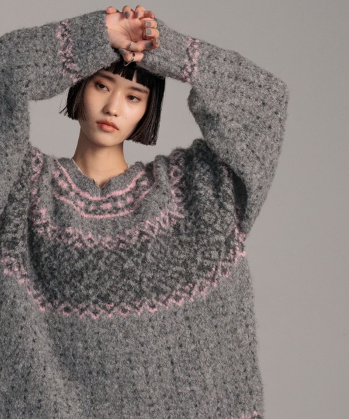 LOWRYS FARM（ローリーズファーム）の「ノルディックニットプルオーバーＬＳ 631325（ニット/セーター・レディース・アイボリー/グレー/ブラウン・FREE）」の22枚目の写真