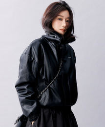 NICOLE FUR LEATHER MUSTANG_BLACK