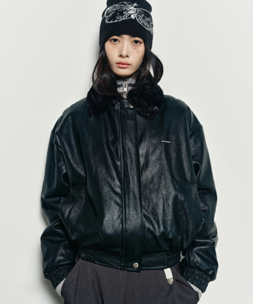 NICK&NICOLE(ニックアンドニコール)の「NICOLE FUR LEATHER MUSTANG_BLACK(ムートンコート・レディース・ブラック・FREE)」の2枚目の写真