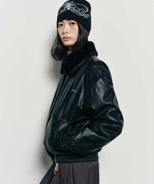 NICK&NICOLE(ニックアンドニコール)の「NICOLE FUR LEATHER MUSTANG_BLACK(ムートンコート・レディース・ブラック・FREE)」の4枚目の写真