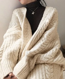 deux amour（ドゥーザムール）の「総ケーブルロングニットガウン（ニット/セーター・レディース）」