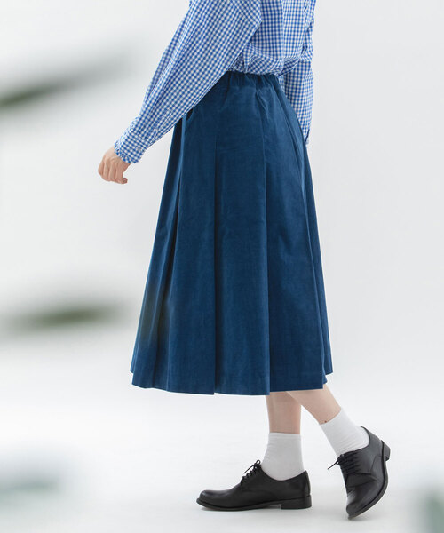 nop de nod（ノップドゥノッド）の「別珍タックプリーツスカート（スカート・レディース・ブラック/ターコイズブルー/ライトグレー・M）」の15枚目の写真