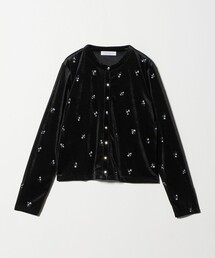 A DAY IN THE LIFE UNITED ARROWS | ベロア エンブロイダリー カーディガン ＜A DAY IN THE LIFE＞(カーディガン/ボレロ)