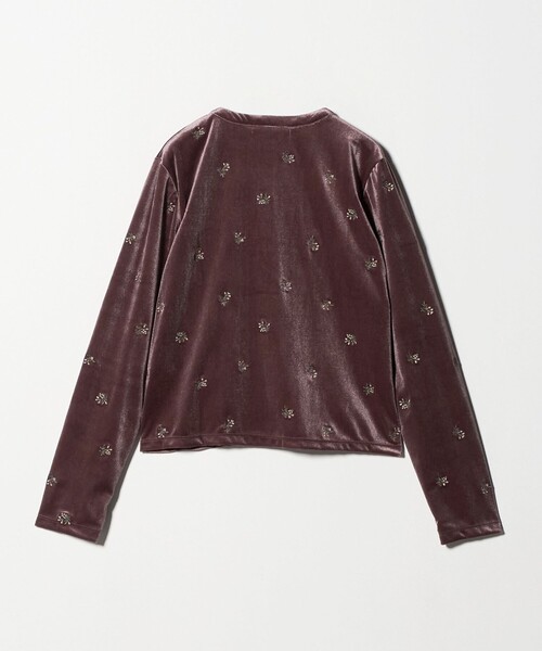 A DAY IN THE LIFE UNITED ARROWS(アデイインザライフユナイテッドアローズ)の「ベロア エンブロイダリー カーディガン <A DAY IN THE LIFE>(カーディガン/ボレロ・レディース・ブラック/ブラウン系・FREE)」の3枚目の写真