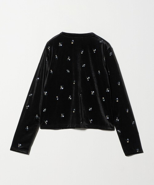 A DAY IN THE LIFE UNITED ARROWS(アデイインザライフユナイテッドアローズ)の「ベロア エンブロイダリー カーディガン <A DAY IN THE LIFE>(カーディガン/ボレロ・レディース・ブラック/ブラウン系・FREE)」の8枚目の写真