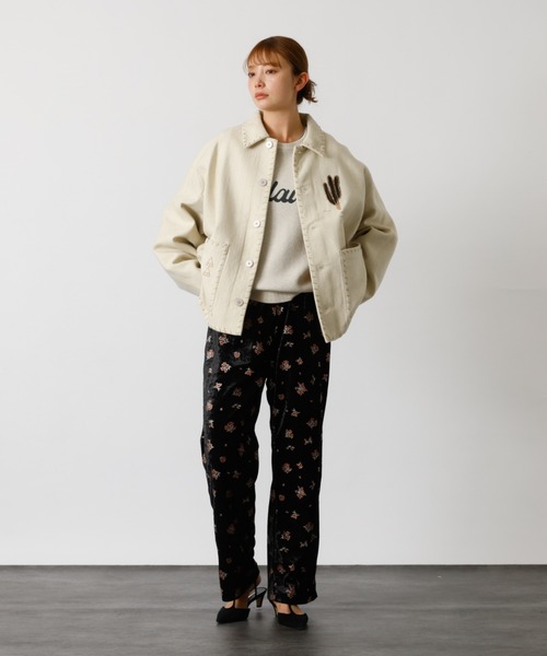 Rouge vif la cle（ルージュヴィフラクレ）の「【Le Melange/ル・メランジュ】花柄ベロアパンツ/#8551502/花柄/ベロア/パンツ【WEB限定】（その他パンツ・レディース・ブラウン/ブラック・フリー）」の6枚目の写真