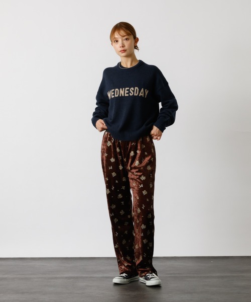 Rouge vif la cle（ルージュヴィフラクレ）の「【Le Melange/ル・メランジュ】花柄ベロアパンツ/#8551502/花柄/ベロア/パンツ【WEB限定】（その他パンツ・レディース・ブラウン/ブラック・フリー）」の8枚目の写真