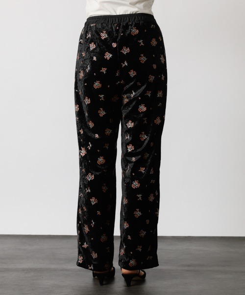 Rouge vif la cle（ルージュヴィフラクレ）の「【Le Melange/ル・メランジュ】花柄ベロアパンツ/#8551502/花柄/ベロア/パンツ【WEB限定】（その他パンツ・レディース・ブラウン/ブラック・フリー）」の12枚目の写真