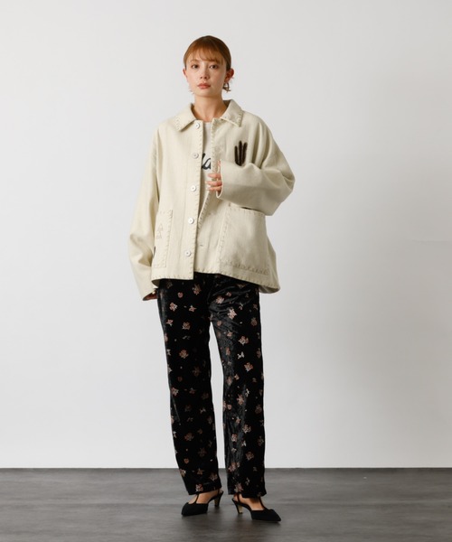 Rouge vif la cle（ルージュヴィフラクレ）の「【Le Melange/ル・メランジュ】花柄ベロアパンツ/#8551502/花柄/ベロア/パンツ【WEB限定】（その他パンツ・レディース・ブラウン/ブラック・フリー）」の18枚目の写真