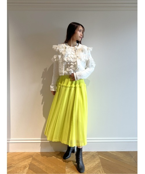 LOULOU WILLOUGHBY(ルルウィルビー)の「【LOULOU WILLOUGHBY】カールマイヤープリーツスカート(スカート・レディース・ホワイト/イエロー/ブラック・1/2)」の11枚目の写真