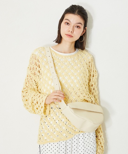 MISCH MASCH（ミッシュマッシュ）の「ソフトレザーボディーバッグ（ショルダーバッグ・レディース・ブラック/ホワイト/イエロー・ﾌﾘ-）」の19枚目の写真