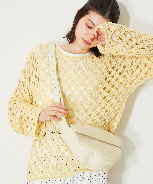 MISCH MASCH（ミッシュマッシュ）の「ソフトレザーボディーバッグ（ショルダーバッグ・レディース・ブラック/ホワイト/イエロー・ﾌﾘ-）」の20枚目の写真