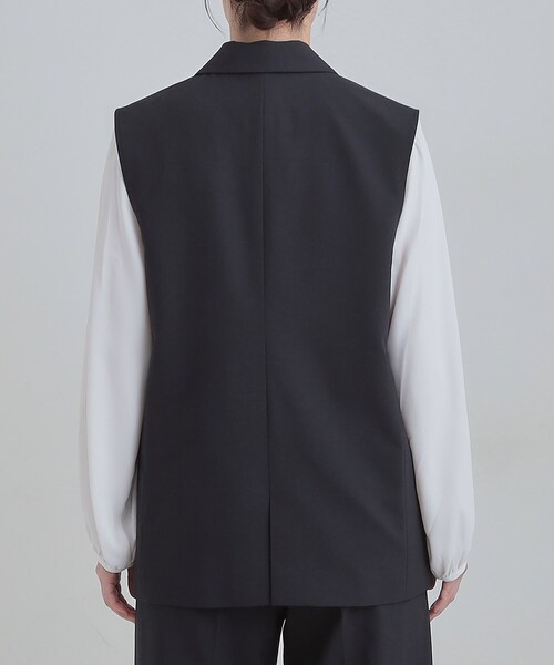 SHOO・LA・RUE（シューラルー）の「【セットアップ可/S-LL/洗濯機可】サッと羽織ってこなれ見え ダブルブレストジレ（ベスト・レディース・ライトグレー/ネイビー・04/03/02/01）」の21枚目の写真