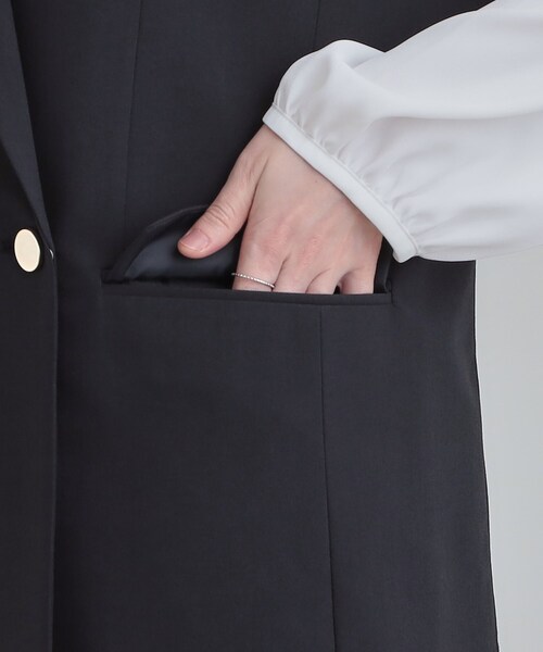 SHOO・LA・RUE（シューラルー）の「【セットアップ可/S-LL/洗濯機可】サッと羽織ってこなれ見え ダブルブレストジレ（ベスト・レディース・ライトグレー/ネイビー・04/03/02/01）」の12枚目の写真