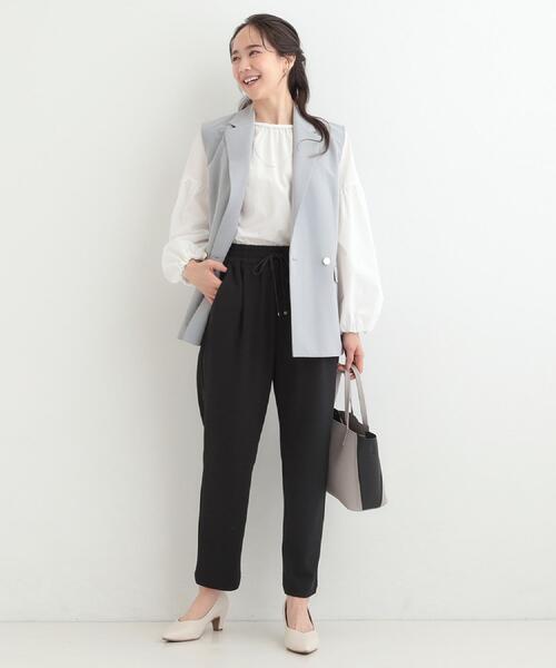 SHOO・LA・RUE（シューラルー）の「【セットアップ可/S-LL/洗濯機可】サッと羽織ってこなれ見え ダブルブレストジレ（ベスト・レディース・ライトグレー/ネイビー・04/03/02/01）」の9枚目の写真