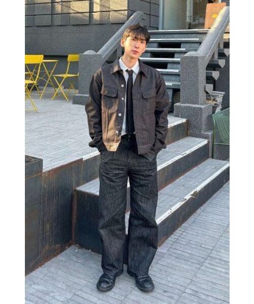 BASEMOMENT(ベースモーメント)の「ノンフェイドクロップデニムジャケットブラック(デニムジャケット・メンズ・その他・LARGE/MEDIUM)」の2枚目の写真