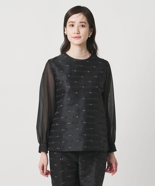 UNITEDARROWS カットジャガードチュニックブラウス リボン カットジャガード ブラウス（シャツ/ブラウス）｜UNITED ARROWS