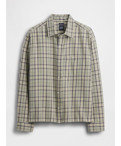 GAP(ギャップ)の「サンウォッシュ ツイル ストレートヘム シャツ(シャツ/ブラウス・メンズ・ホワイト系その他/グリーン系その他・XS/S/M/L/XL)」の7枚目の写真