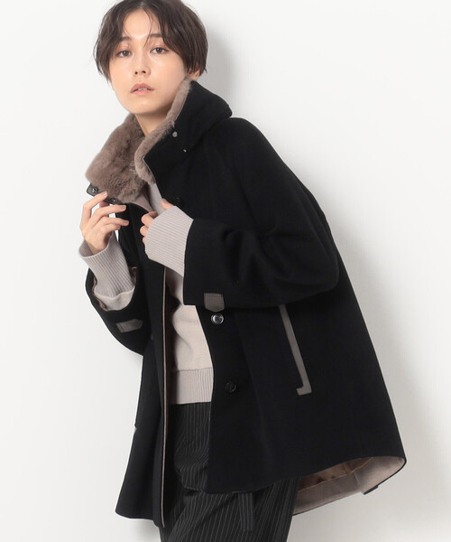 K.T KIYOKO TAKASE(キヨコタカセ)の「〔 Sサイズ 〕 アンゴラウール Aラインショートコート(その他アウター・レディース・ブラック・5号)」の19枚目の写真