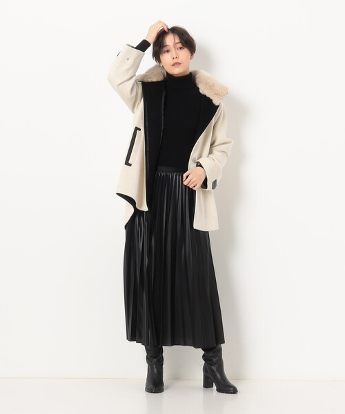 Sサイズ 〕 アンゴラウール Aラインショートコート（その他アウター