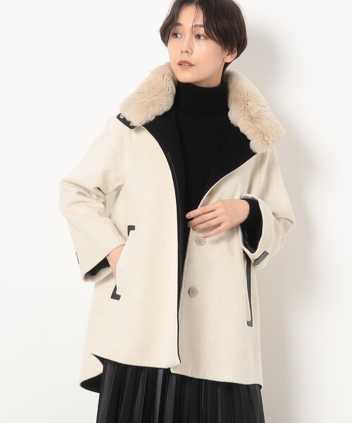 K.T KIYOKO TAKASE(キヨコタカセ)の「〔 Sサイズ 〕 アンゴラウール Aラインショートコート(その他アウター・レディース・ブラック・5号)」の22枚目の写真