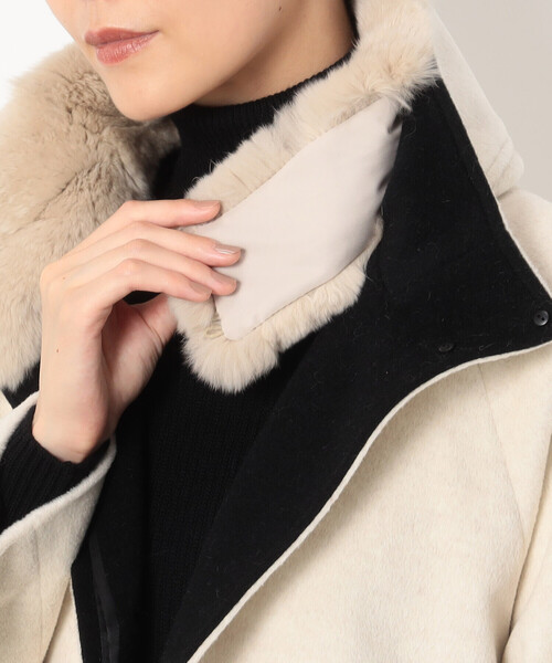 K.T KIYOKO TAKASE(キヨコタカセ)の「〔 Sサイズ 〕 アンゴラウール Aラインショートコート(その他アウター・レディース・ブラック・5号)」の6枚目の写真