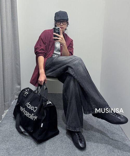 COSTUME O’CLOCK(コスチュームオクロック)の「チェックロングスリーブシャツ 4カラー COOSSH190(シャツ/ブラウス・メンズ・バーガンディー/カーキ/ブラック/ネイビー・MEDIUM/LARGE/SMALL)」の5枚目の写真
