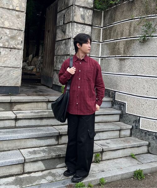 COSTUME O’CLOCK(コスチュームオクロック)の「チェックロングスリーブシャツ 4カラー COOSSH190(シャツ/ブラウス・メンズ・バーガンディー/カーキ/ブラック/ネイビー・MEDIUM/LARGE/SMALL)」の8枚目の写真