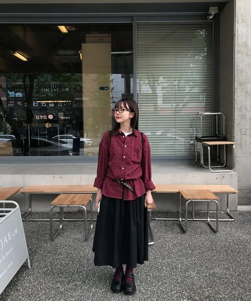 COSTUME O’CLOCK(コスチュームオクロック)の「チェックロングスリーブシャツ 4カラー COOSSH190(シャツ/ブラウス・メンズ・バーガンディー/カーキ/ブラック/ネイビー・MEDIUM/LARGE/SMALL)」の13枚目の写真