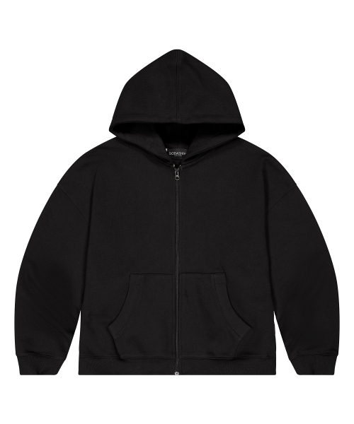 Wings Hood Zip-Up (Black)