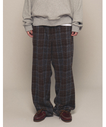 MMLG（エムエムエルジー）の「[Mmlg] PLAID EASY PANTS (BLUE)（スラックス）」