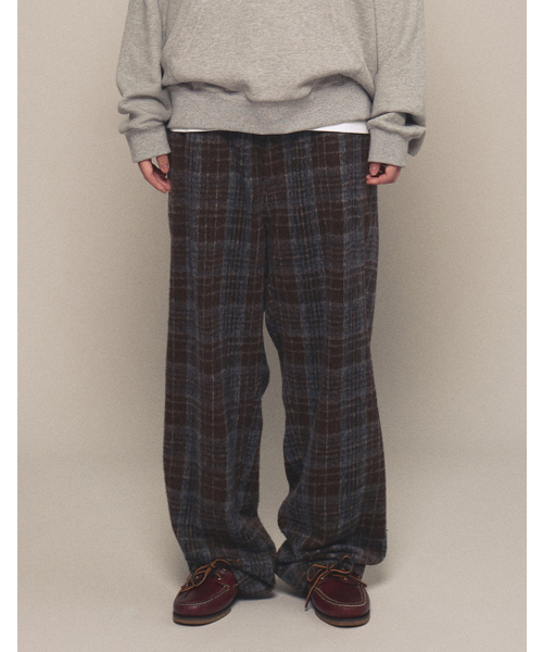 [Mmlg] PLAID EASY PANTS (BLUE)