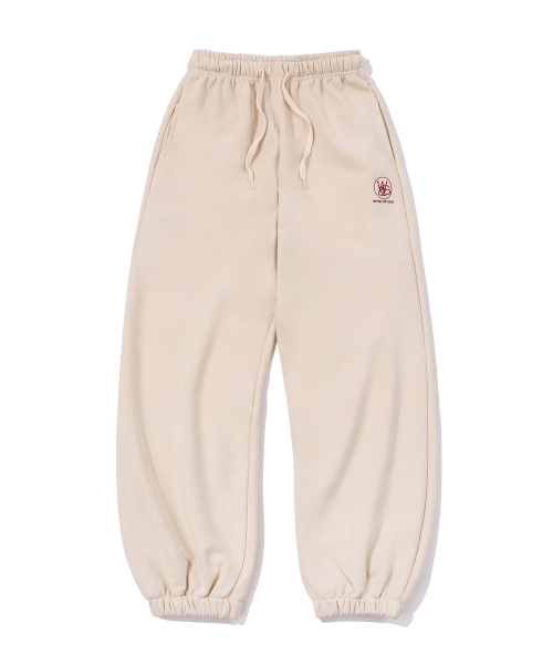 WYSE(ワイズ)の「シンボルロゴスウェットジョガーパンツベージュ(スウェットパンツ・メンズ・ベージュ・SMALL/MEDIUM/LARGE)」の1枚目の写真