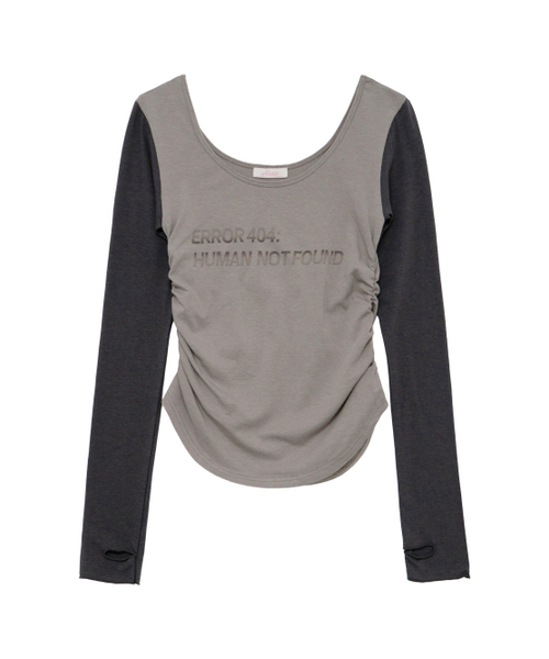 HETIT（ヘティ）の「エラー404 シュリングウォーマートップ（マッドグレー）（Tシャツ/カットソー・レディース・その他・FREE）」の2枚目の写真