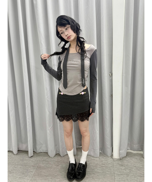 HETIT（ヘティ）の「エラー404 シュリングウォーマートップ（マッドグレー）（Tシャツ/カットソー・レディース・その他・FREE）」の3枚目の写真